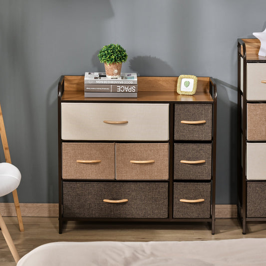 Comoda cu 7 sertare pliabile din material textil Raft din MDF 80x29x78.5cm