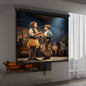 Ecran Proiector 120" Ajustabil cu Montare pe Tavan și Perete, Format 4:3, 244x183cm, Alb și Negru