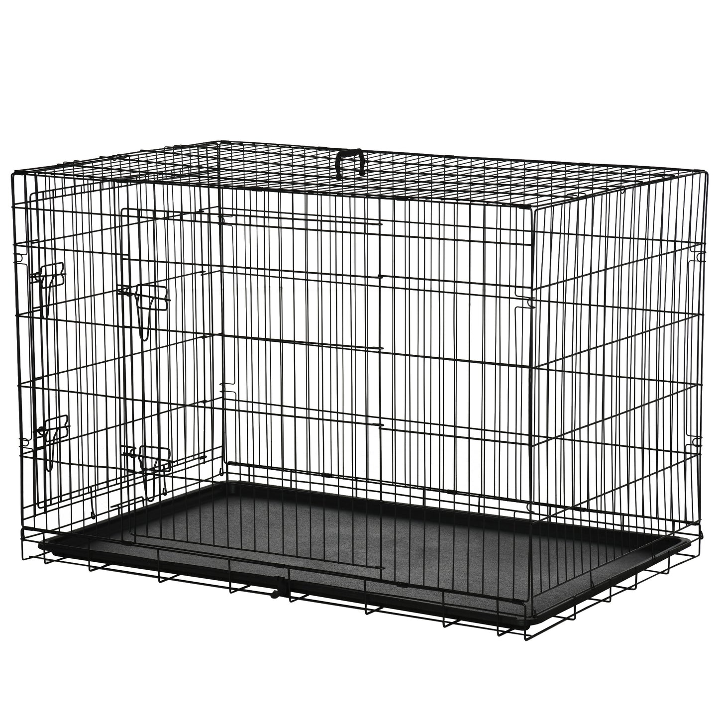 Cusca Transport Animale – Pliabila din Otel Negru, 122×77×82 cm