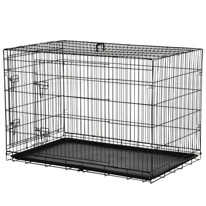 Cusca Transport Animale – Pliabila din Otel Negru, 122×77×82 cm