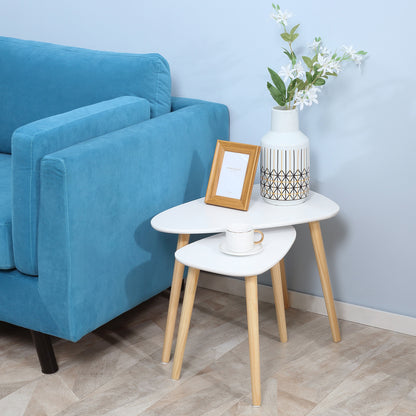 Set de 2 masute laterale moderne, mese cuib triunghiulare, noptiere, masuta de cafea