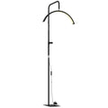 Lampă de Podea LED cu Cap Semilună, Înălțime și Temperatură de Culoare Reglabile, Telecomandă, Negru