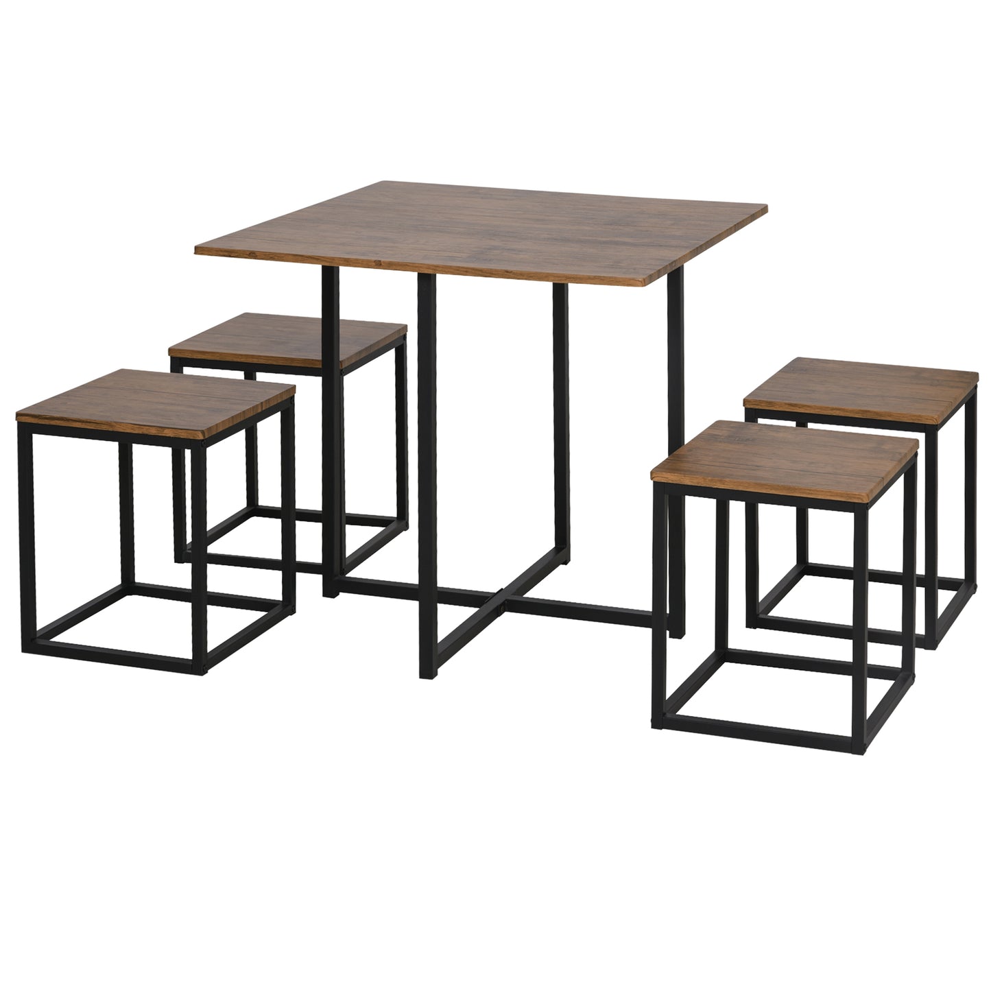 Set Masa Bar Industrial – 5 Piese (Masa + 4 Scaune)