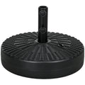Bază pentru Umbrelă de Grădină 3 m cu Mânere Incorporate, din HDPE și Oțel, Ø51x36 cm, Negru