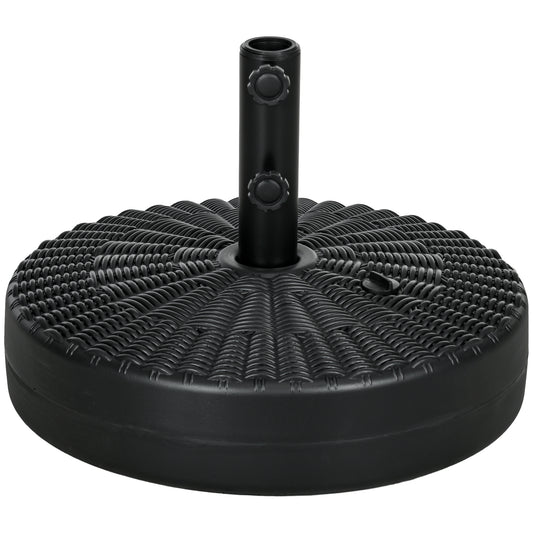 Bază pentru Umbrelă de Grădină 3 m cu Mânere Incorporate, din HDPE și Oțel, Ø51x36 cm, Negru