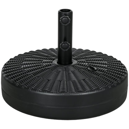 Bază pentru Umbrelă de Grădină 3 m cu Mânere Incorporate, din HDPE și Oțel, Ø51x36 cm, Negru