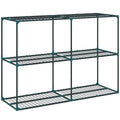 Suport Vertical pentru Plante cu 3 Niveluri din Oțel și Plastic, Suport Ghivece pentru Interior și Exterior Grădină Balcon, 143x48x100 cm, Verde Închis