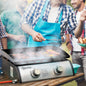 Gratar cu gaz si 2 arzatoare, BBQ antiaderent pentru masa cu picioare reglabile, putere 6kW, 48.5x46x21cm, negru