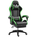 Scaun de Gaming cu Înălțime Reglabilă și Spătar Rabatabil, 65x65x121-129 cm, Negru și Verde