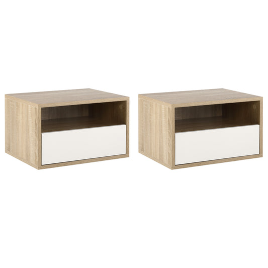 Noptiere Suspendate – Set 2 cu Sertar si Raft