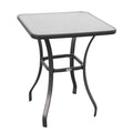 Masa pentru gradina cu suprafata din sticla tratata termic, Neagra, 68.5x68.5x84cm