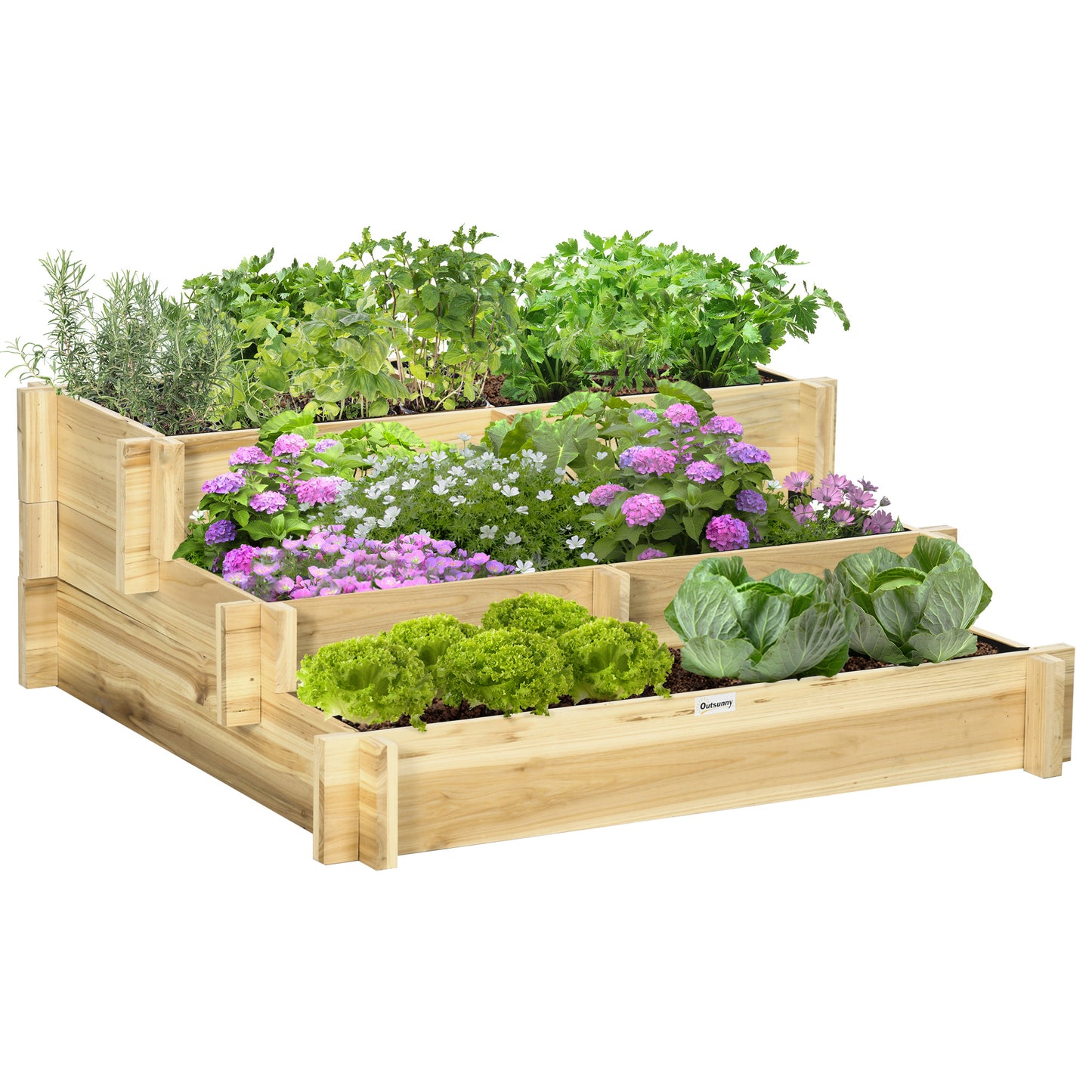 Jardiniera 3 Niveluri din Lemn de Brad – Cultivare Usoara in Gradina