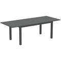Masă extensibilă de grădină 160-220 cm pentru 6-8 persoane, dreptunghiulară, din aluminiu, gri