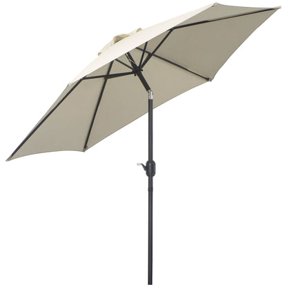 Umbrela de Gradina si Plaja Inclinabila Aluminiu si Poliester Alb Φ2.6×2.35m