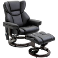 Fotoliu Relax cu Taburet Suport pentru Picioare și Funcție de Masaj, Rabatabil la 145° și Rotativ la 360°, Negru