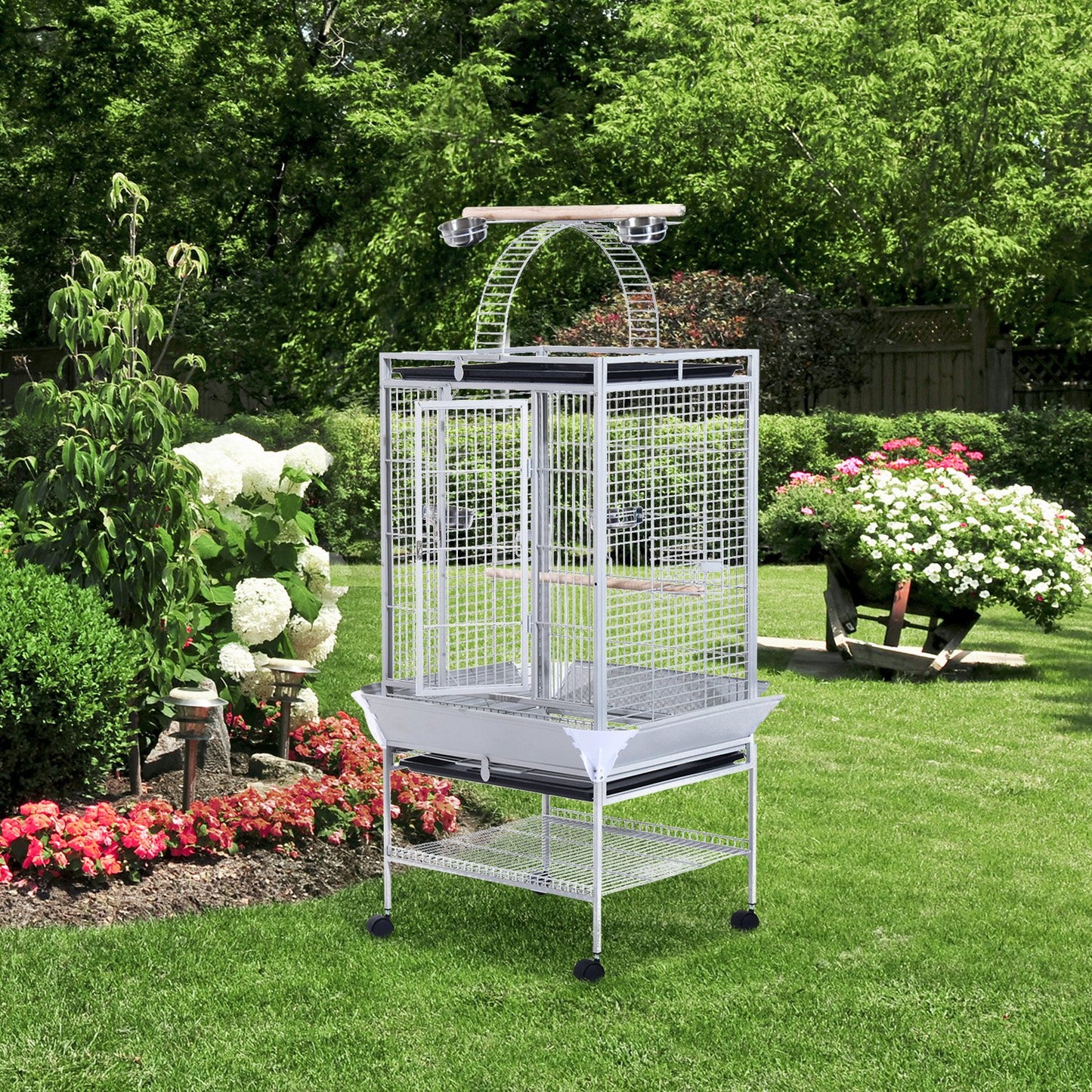 Voliera Pasari 160 cm – Mobila cu Stinghii & Tavi de Hrana