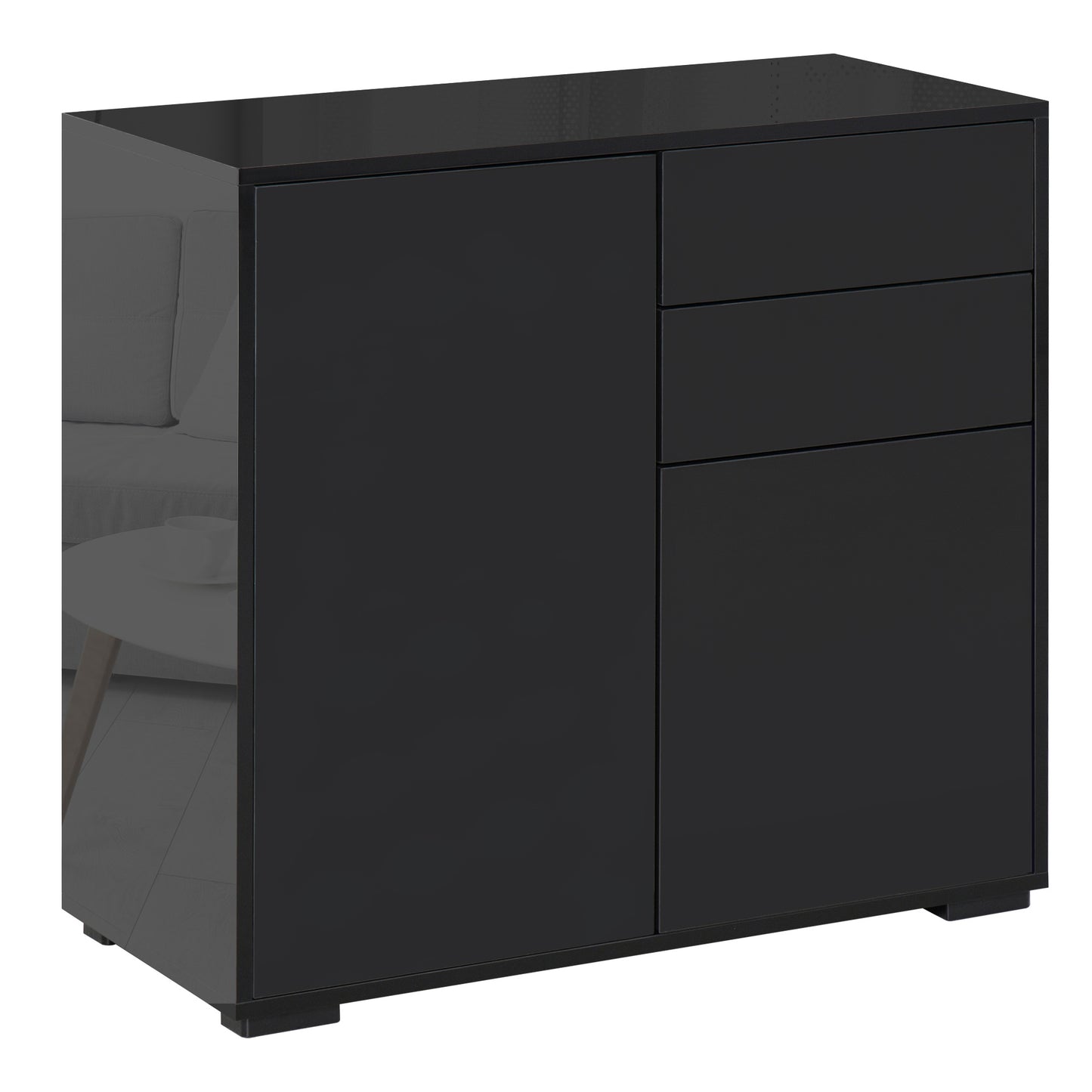Mobilier Multiuz 79×36×74 cm – Alb cu Sertare si Dulapuri Push
