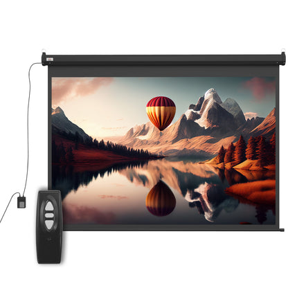 Ecran pentru Proiector 100" Format 4:3 Reglabil cu Telecomandă, 203x152cm, Negru