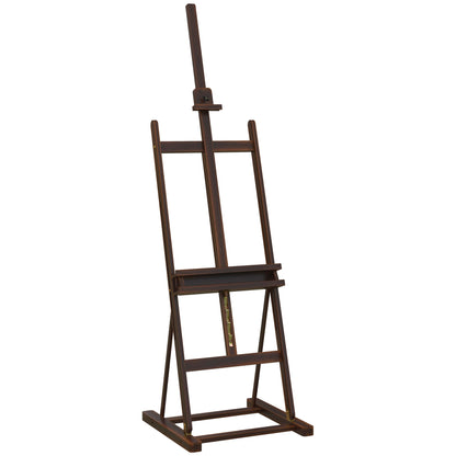Șevalet pentru Pictori Reglabil din Lemn de Fag cu Compartiment, 53 x 50,5 x 171-230 cm, Caffe