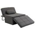 Taburet Pat Individual 3 în 1 cu Spătar Reglabil pe 5 Nivele și Pernă Suplimentară, 95x179x78 cm, Gri