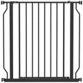 Poartă Extensibilă și Reglabilă pentru Câini, pentru Scări și Uși, din Oțel și ABS, 75-85x76 cm, Neagră
