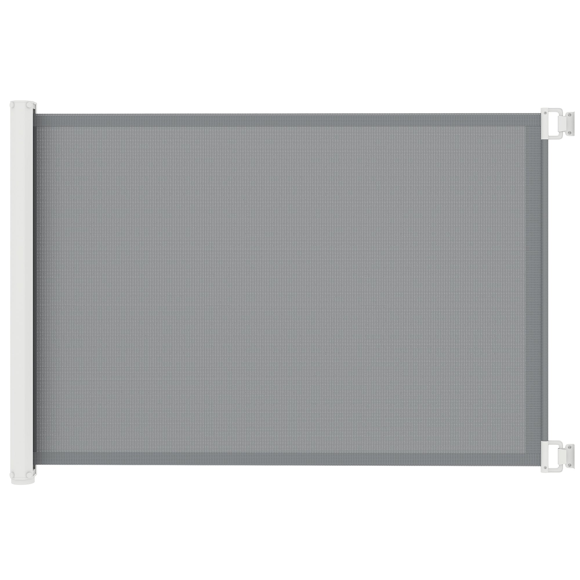 Cancellino per Cani Estensibile fino a 115 cm, in Poliestere e Acciaio, 115x82.5 cm, Bianco e Grigio