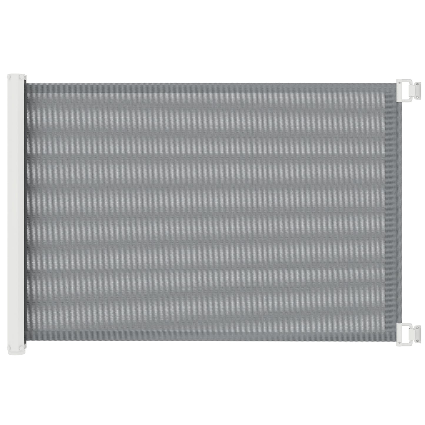 Cancellino per Cani Estensibile fino a 115 cm, in Poliestere e Acciaio, 115x82.5 cm, Bianco e Grigio