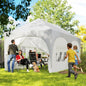 Pavilion de Grădină Pliabil 3x6 m cu Pereți Detașabili și Geantă de Transport, Alb