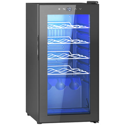 Frigider pentru Vin 15 Sticle, Capacitate 44L, cu Control Temperatură și Rafturi Reglabile, Negru