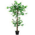 Planta Artificială  Arbore de Ceai cu 546 de Frunze Realistice și Ghiveci din Ciment 120 cm Verde