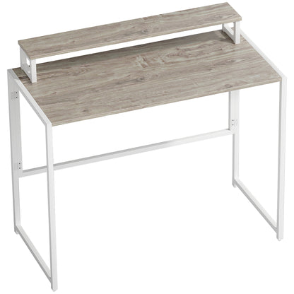Birou Pliabil Economisitor de Spațiu cu Stand pentru Monitor Detașabil, 100x48x87,5 cm, Lemn