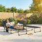 Set de 2 Șezlonguri de Grădină Pliabile, Reglabile pe 5 Niveluri, cu Perne, Șezlonguri Textilenă cu Buzunar Lateral, Mâner, pentru Plajă, Piscină, 57x200x38 cm, Negru
