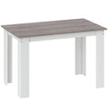 Masă de Luat Masa Modernă din Lemn pentru 4-6 Persoane, 120x69x75cm, Gri și Alb