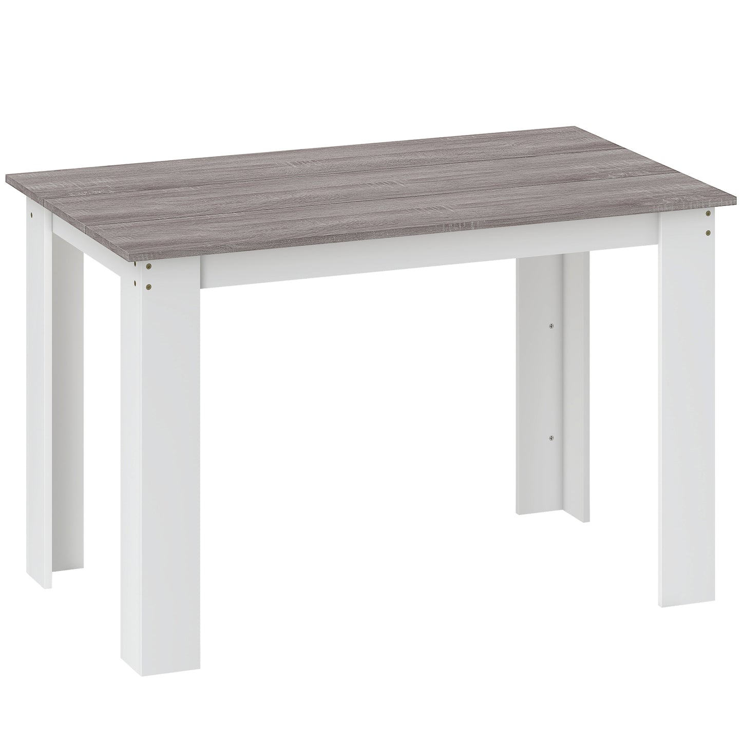 Masă de Luat Masa Modernă din Lemn pentru 4-6 Persoane, 120x69x75cm, Gri și Alb