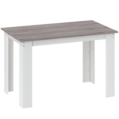 Masă de Luat Masa Modernă din Lemn pentru 4-6 Persoane, 120x69x75cm, Gri și Alb