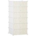 Mobilier pentru incaltaminte modular, 6 cuburi 45x35x17cm din plastic PP si otel, alb