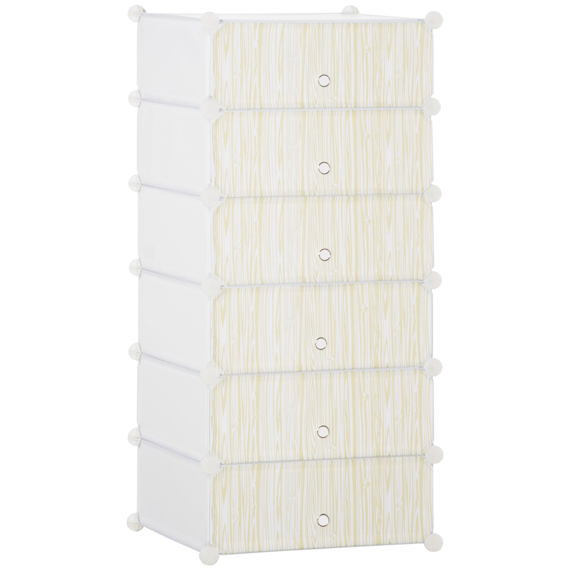 Mobilier pentru incaltaminte modular, 6 cuburi 45x35x17cm din plastic PP si otel, alb