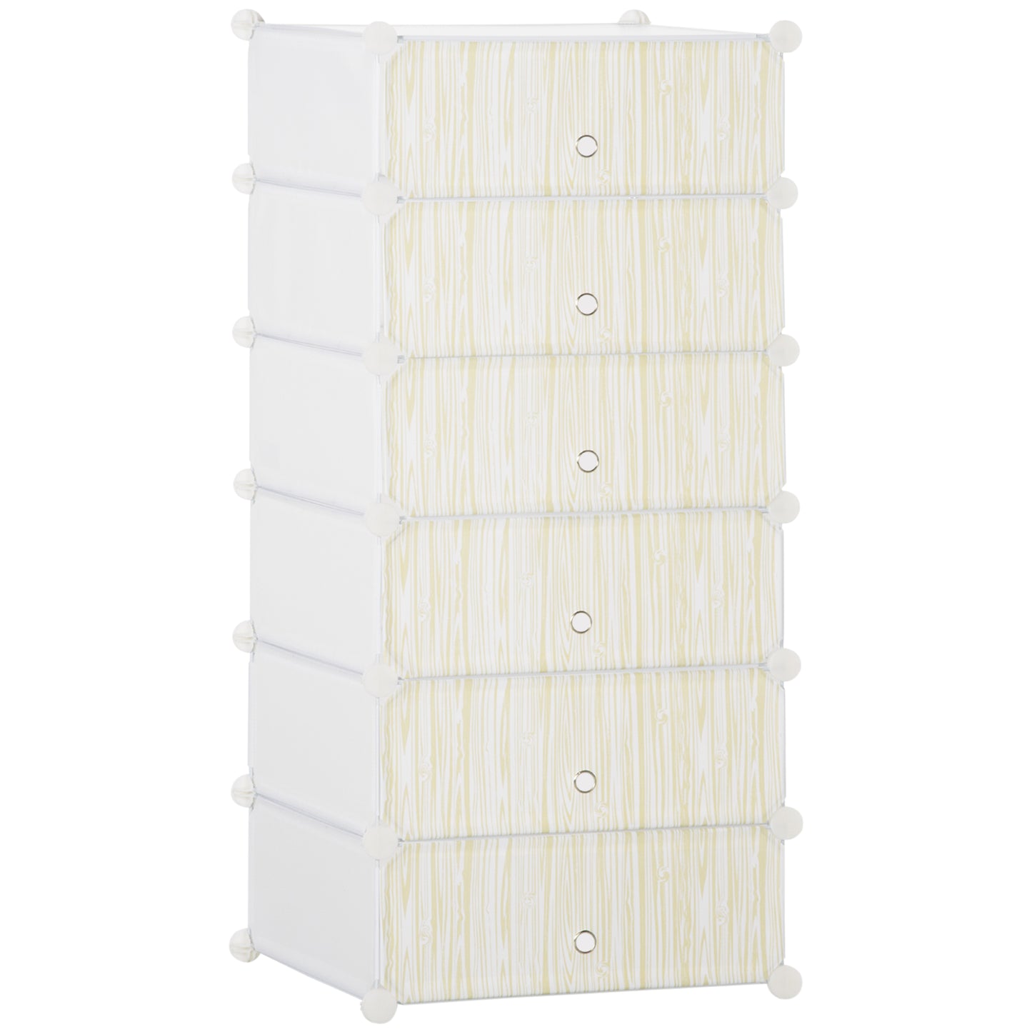 Mobilier pentru incaltaminte modular, 6 cuburi 45x35x17cm din plastic PP si otel, alb