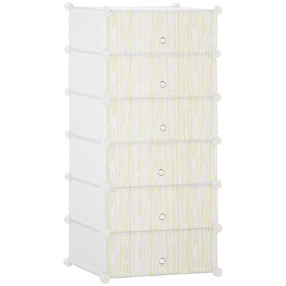 Mobilier pentru incaltaminte modular, 6 cuburi 45x35x17cm din plastic PP si otel, alb