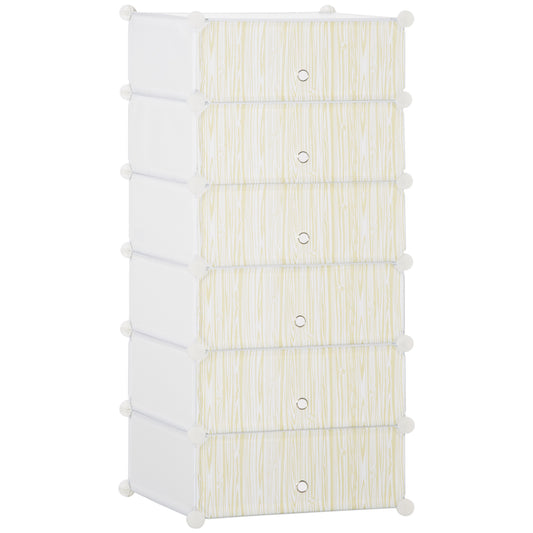 Mobilier pentru incaltaminte modular, 6 cuburi 45x35x17cm din plastic PP si otel, alb