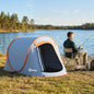 Cort de Camping Pop-Up Impermeabil cu Accesorii și Geantă de Transport, 245x148x105 cm, Gri