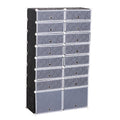 Dulap Pantofi Modular 16 Cuburi in PP Alb si Negru 95x37x160cm