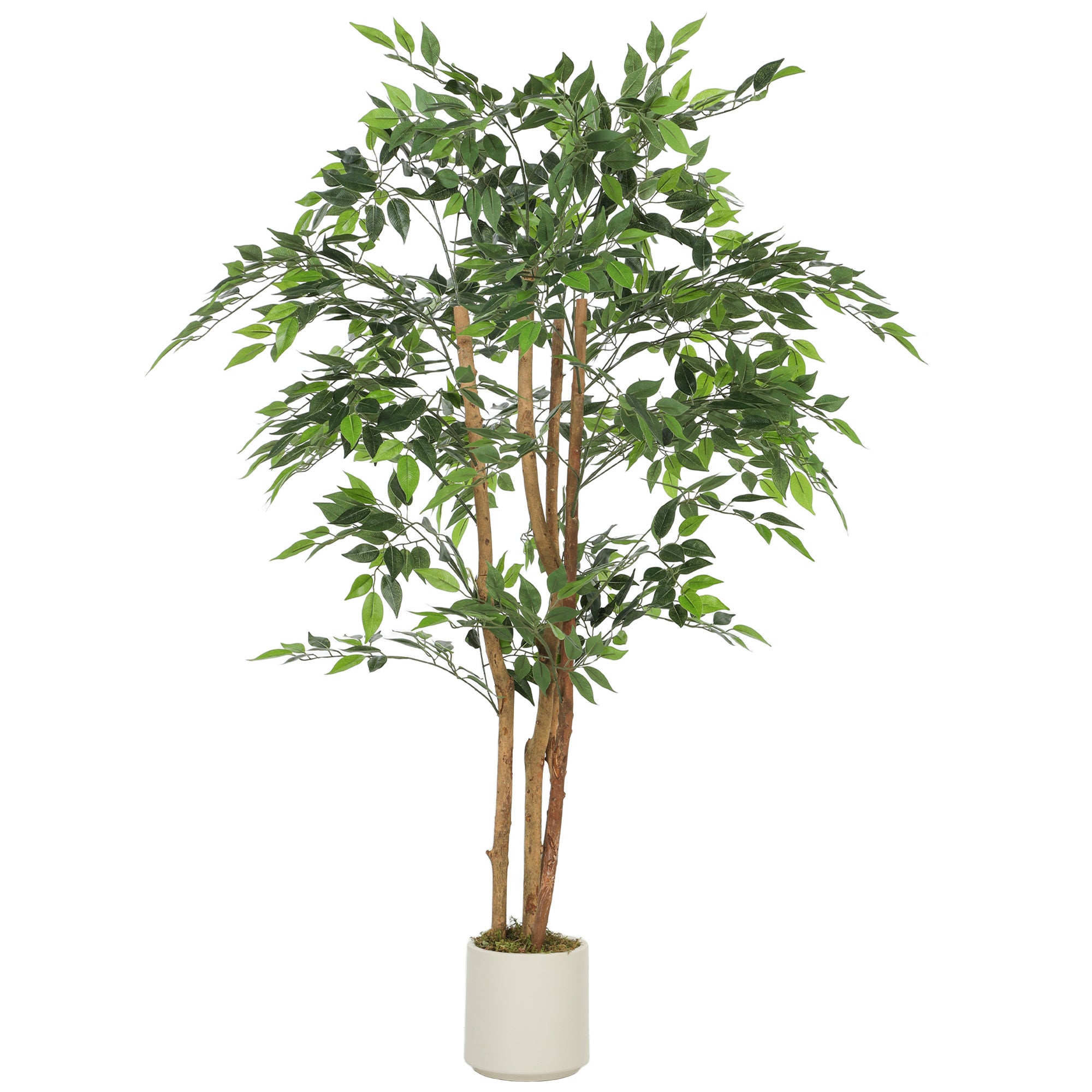 Plantă Artificială Banian cu Ramuri Modelabile din PEVA și Lemn, 65 x 65 x 150 cm, Verde