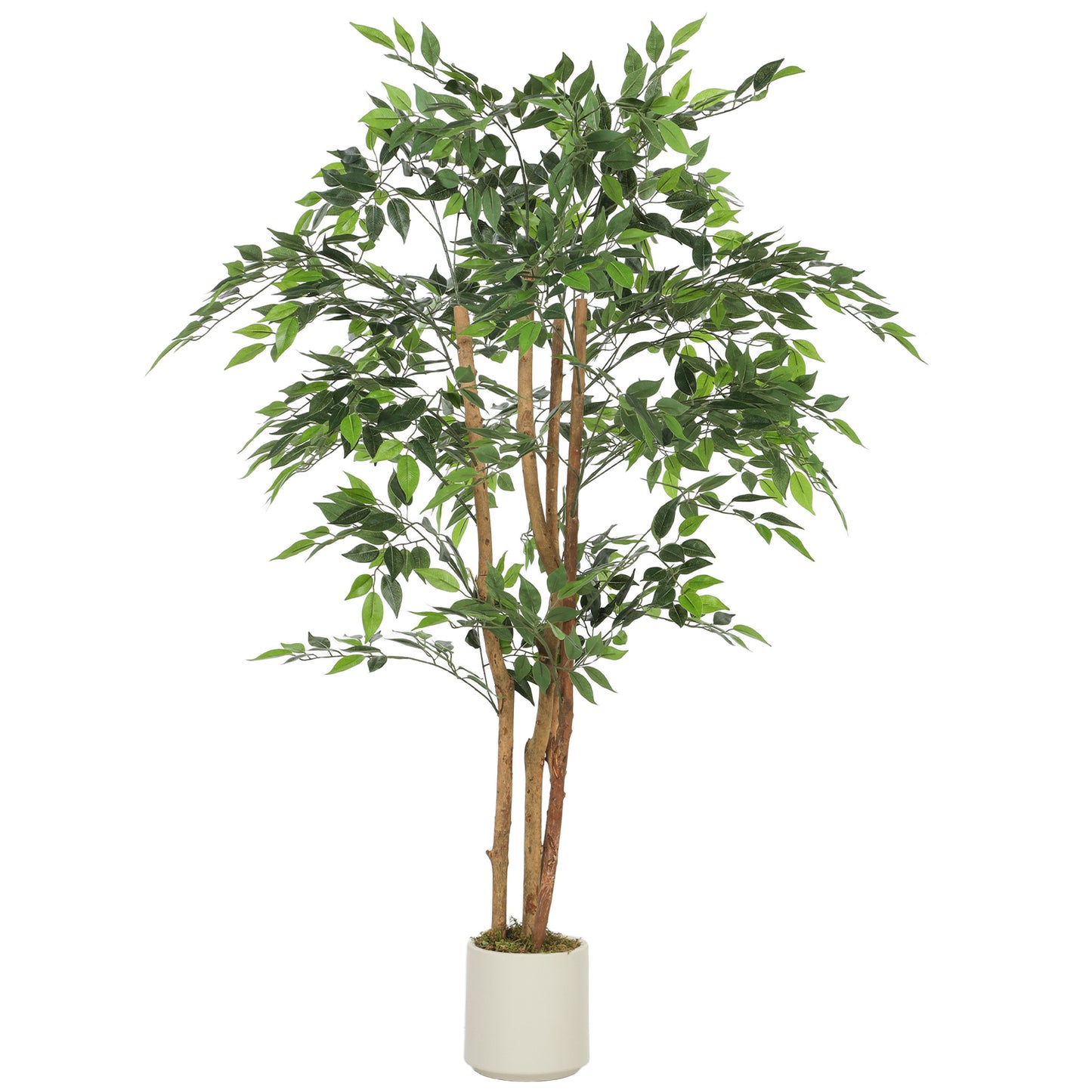 Plantă Artificială Banian cu Ramuri Modelabile din PEVA și Lemn, 65 x 65 x 150 cm, Verde