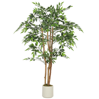 Plantă Artificială Banian cu Ramuri Modelabile din PEVA și Lemn, 65 x 65 x 150 cm, Verde