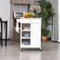 carucior bucatarie, din lemn, 66x39,5x86,5cm, alb