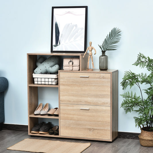 Dulap Pantofi Design Modern 20 Perechi pentru Hol in Lemn 101,5 x 25,5 x 98 cm