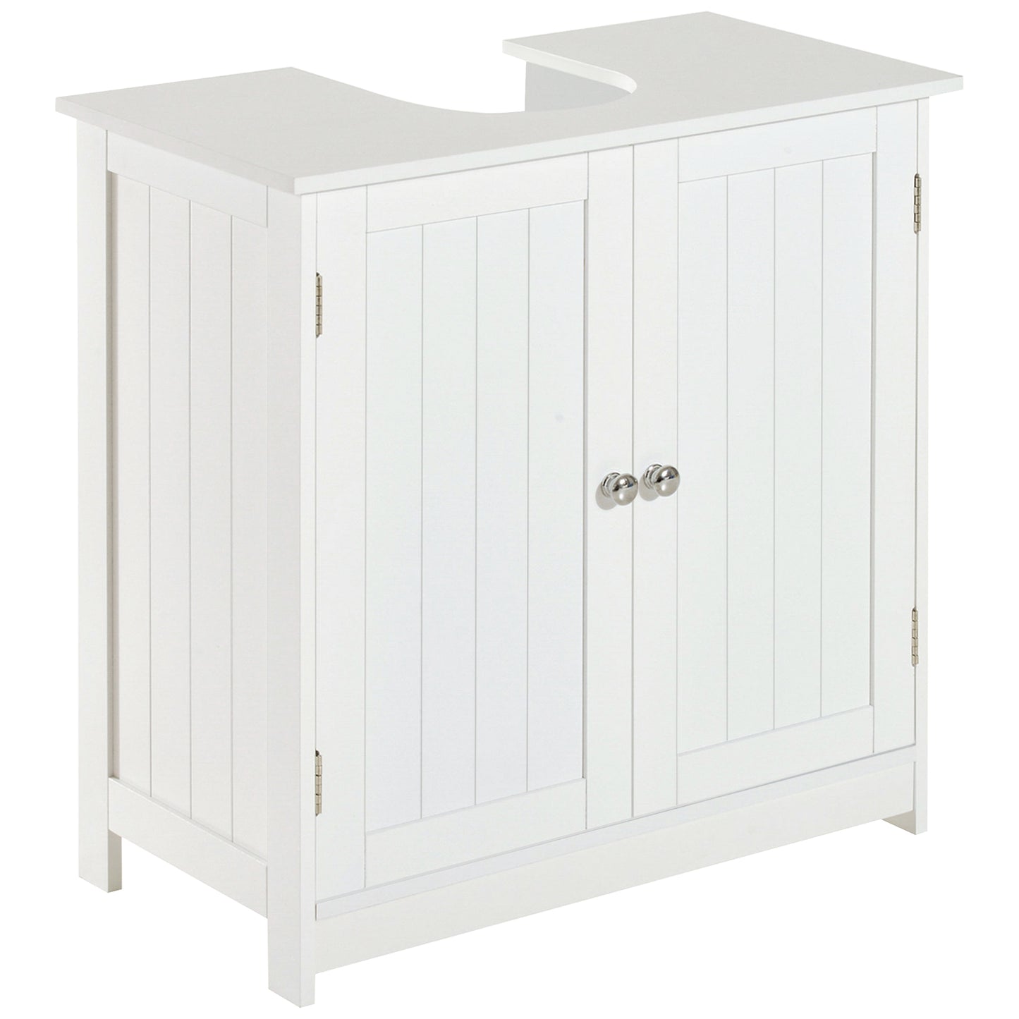 Masca Chiuveta Baie – MDF Alb, 2 Usi, 60×30×60 cm