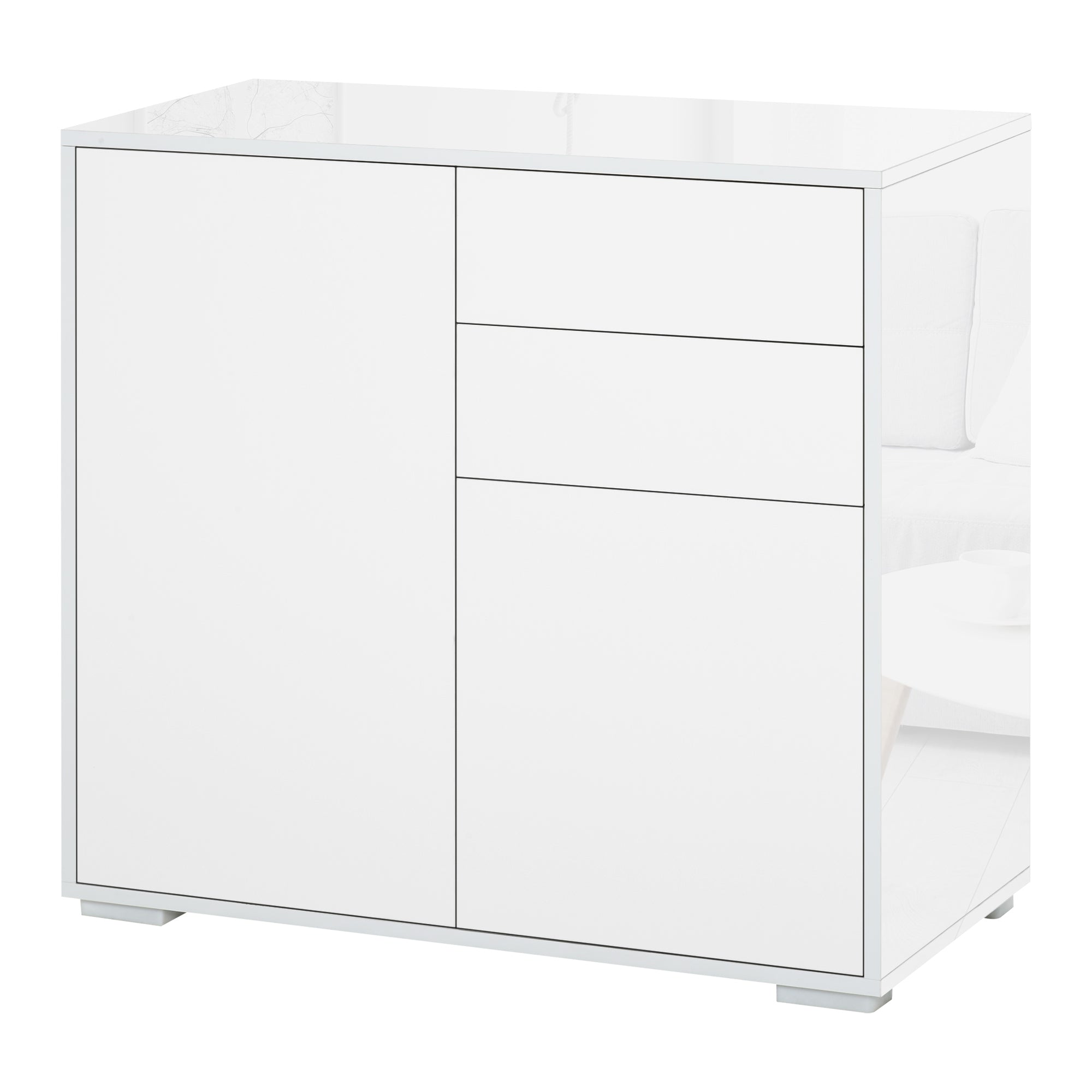 Dulapior Multifunctional 2 Sertare si 2 Dulapioare Deschidere prin Presiune