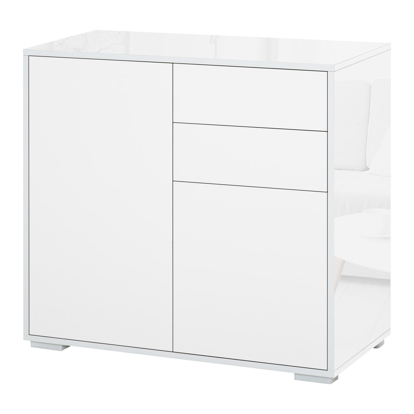 Dulapior Multifunctional 2 Sertare si 2 Dulapioare Deschidere prin Presiune